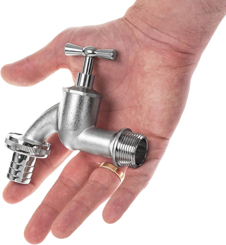 KADAX Wasserhahn für Regenwassertank, Aussenhahn aus Metall mit 3/4 Zoll Gewinde für Garten, wetterf