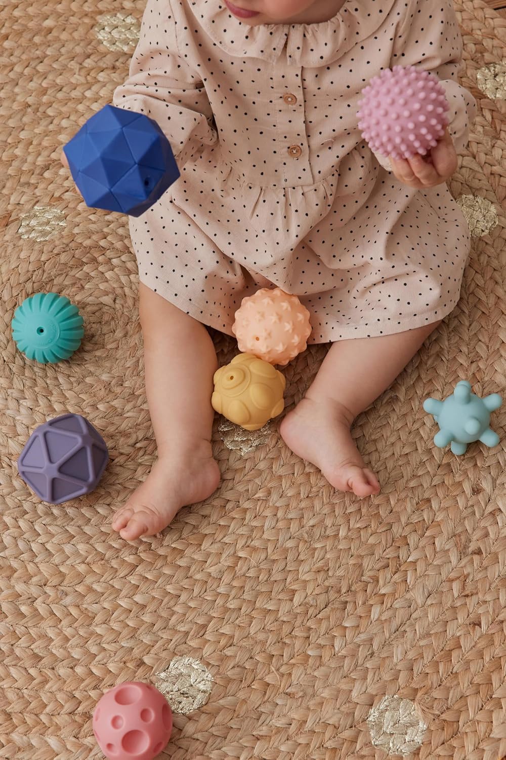 Vertbaudet 8er-Set Baby Sensorikbälle Mehrfarbig, Mehrfarbig