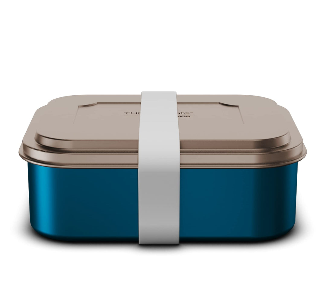 ThermoCafé by THERMOS SANDWICH BOX 0,80 l, teal, Brotdose aus Edelstahl, Pausenbrot für Uni, Schule,