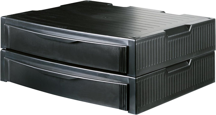HAN 9250-13, MONITOR STAND, Profi Monitorständer mit 1 Schublade, Stabil, Schick und stapelbar, schw