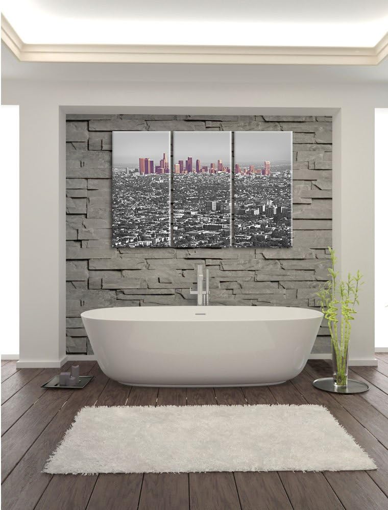 Pixxprint Los Angeles Metropolitan Area als Leinwandbild/Grösse: 3 Teilig (120x80) cm/Wandbild/Kunst