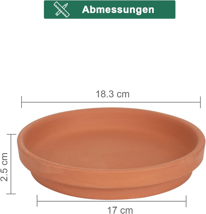 Untersetzer aus Terrakotta-Topf, 17,8 cm, 6 Stück, mittlere runde Blumentopf-Untersetzer, mittlere T