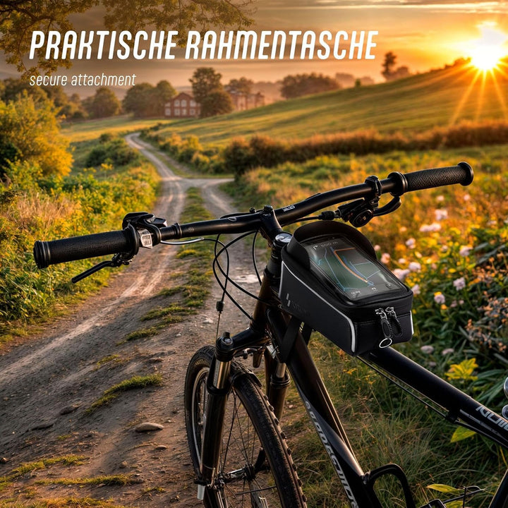 ONEFLOW Premium Handyhalterung Fahrrad Rahmentasche Wasserdicht für Huawei P Reihe | Handyhalter Fah