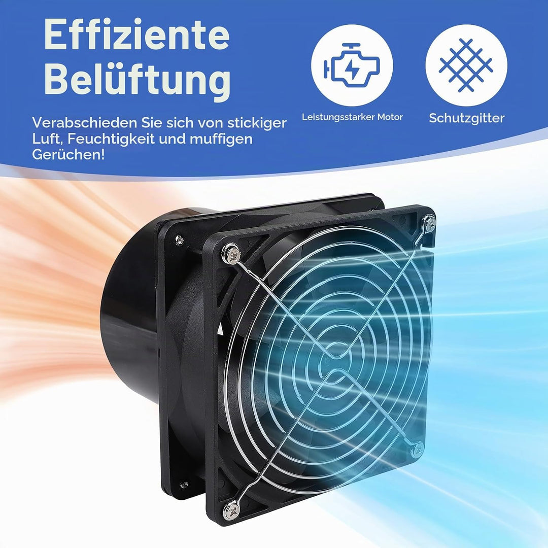 CPROSP Abluftventilator 100mm mit Geschwindigkeitsregler, Rohrventilator, Rauchabzug Ventilator mit