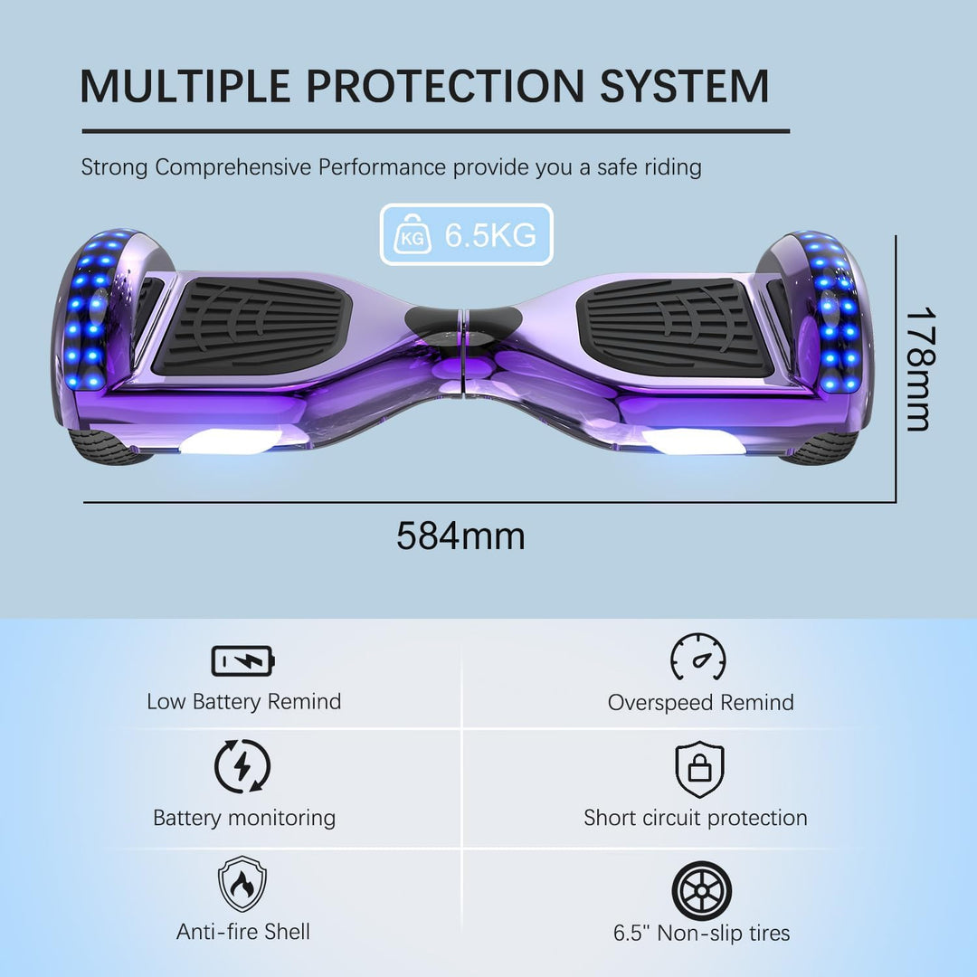 RCB Hoverboards mit Sitz Hoverkart komplett für Kinder, Skateboard mit Set, Hoverboards mit LED Lich