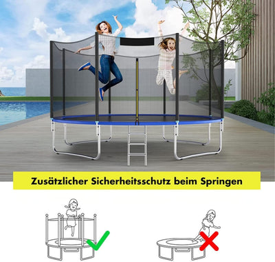 GYMAX Sicherheitsnetz für Trampolin Ø 244/305/366/427/457/487 cm, UV-beständiges & reissfestes Ersat