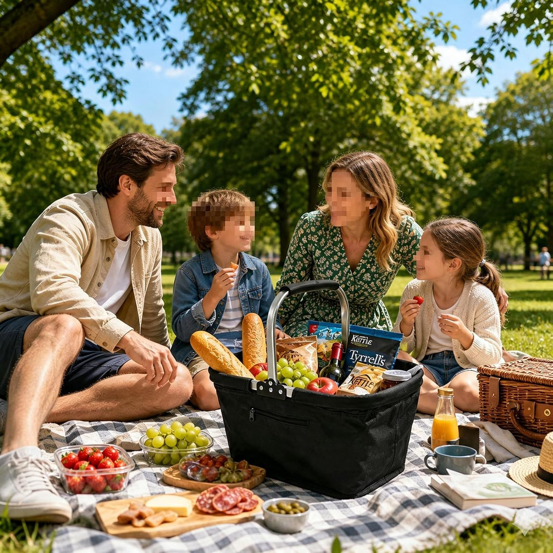 Einkaufskorb Faltbar 30L Gross Einkaufskorb Picknickkorb TragekorbKlappbarer
