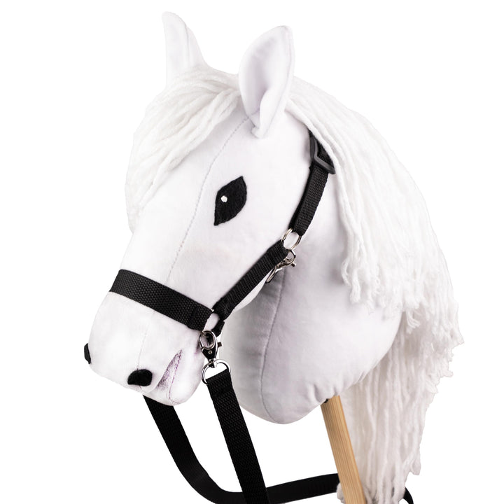 SKIPPI Hobby Horse Weisses, Grosses Steckenpferd A3, Hobby Horse mit Halfter und Zügeln im Set, Weis
