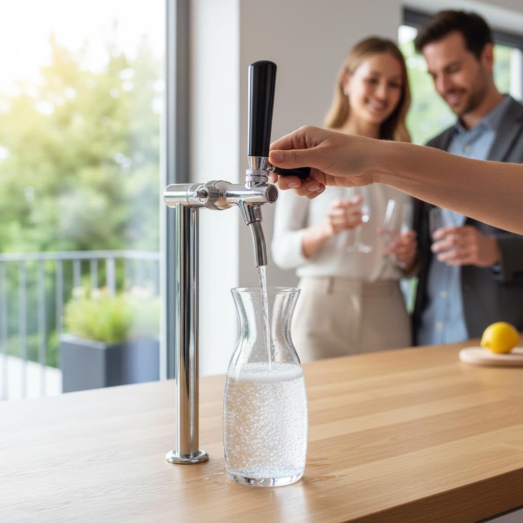 Zapfsäule Wasser Sprudelwasser Schanksäule BieTal® One Zapfsäule 1-leitig inkl. Schankhahn Edelstahl