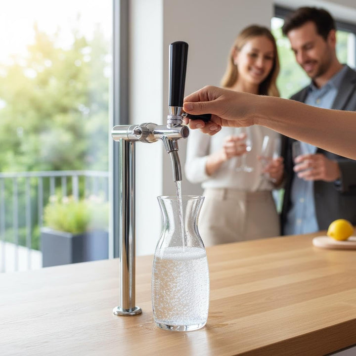 Zapfsäule Wasser Sprudelwasser Schanksäule BieTal® One Zapfsäule 1-leitig inkl. Schankhahn Edelstahl