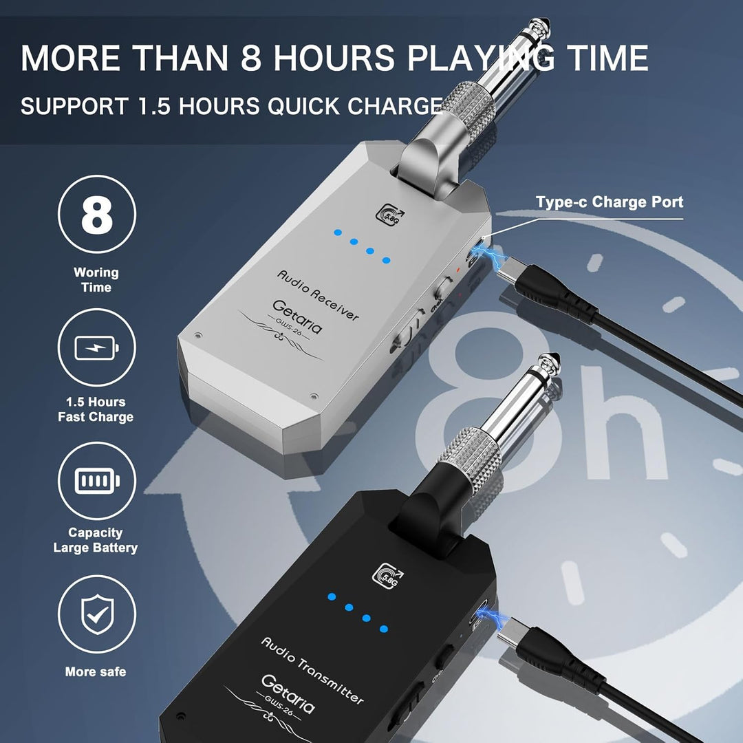 5,8 Hz Gitarre Wireless System Anti-Interferenz-Instrument 4-Kanäle Wireless Transmitter Receiver Di
