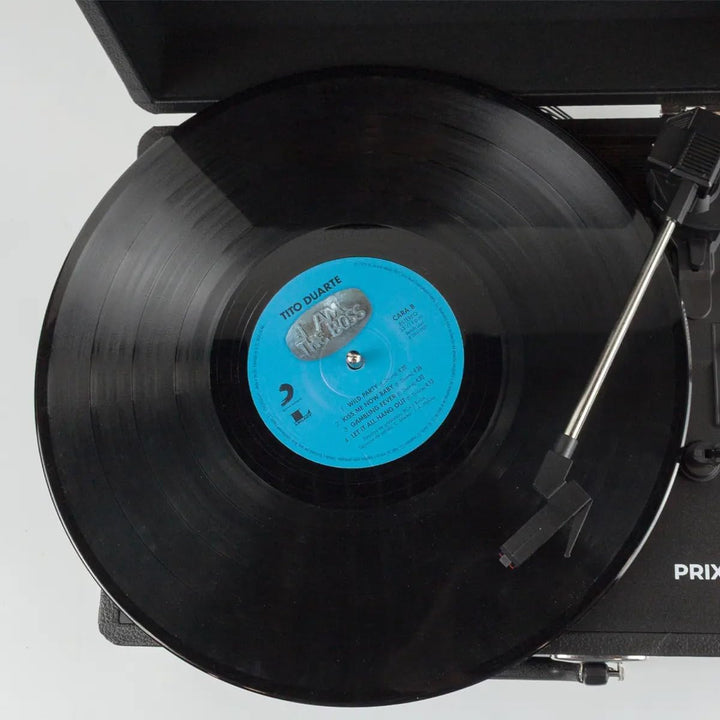 PRIXTON - VC400 Vintage-Vinyl-Plattenspieler | Vinyl-Player & Konverter über Bluetooth & USB | 2 ein