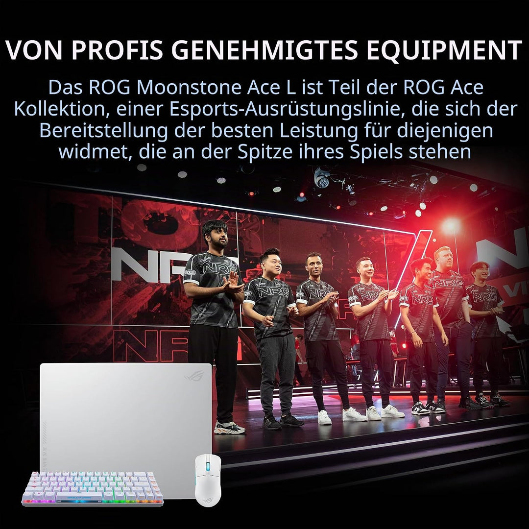 ASUS ROG Moonstone Ace L White Gaming-Mauspad (gehärtetes Glas, Rutschfester Boden aus Silikon, 500