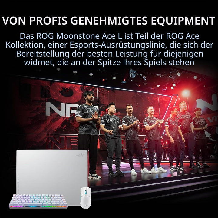 ASUS ROG Moonstone Ace L White Gaming-Mauspad (gehärtetes Glas, Rutschfester Boden aus Silikon, 500