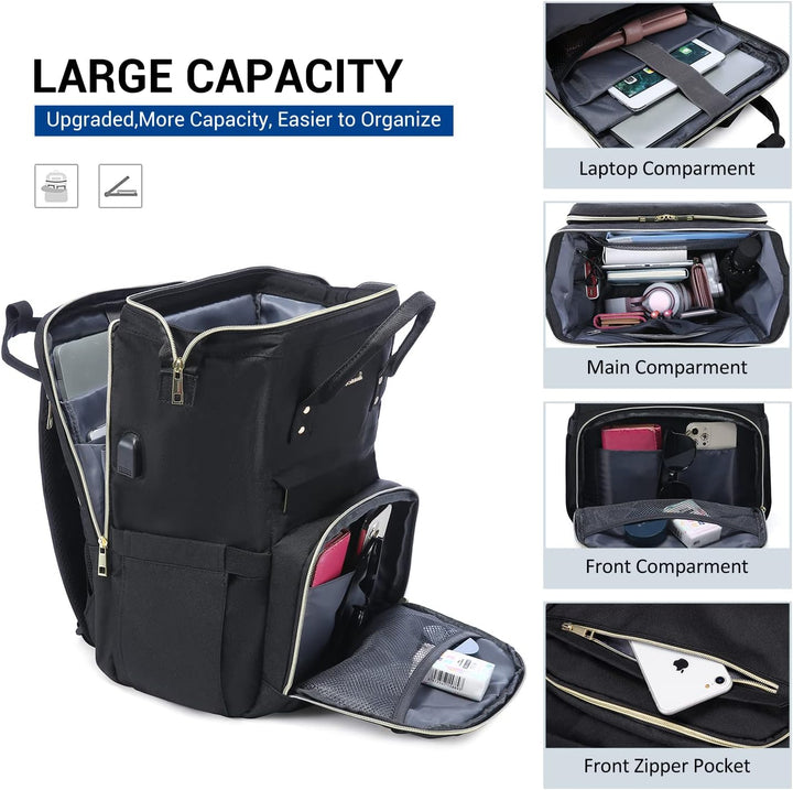 LOVEVOOK Rucksack Damen, Wasserdicht Laptoprucksack 15,6 Zoll Gross Backpack Schulrucksack Tasche Mä