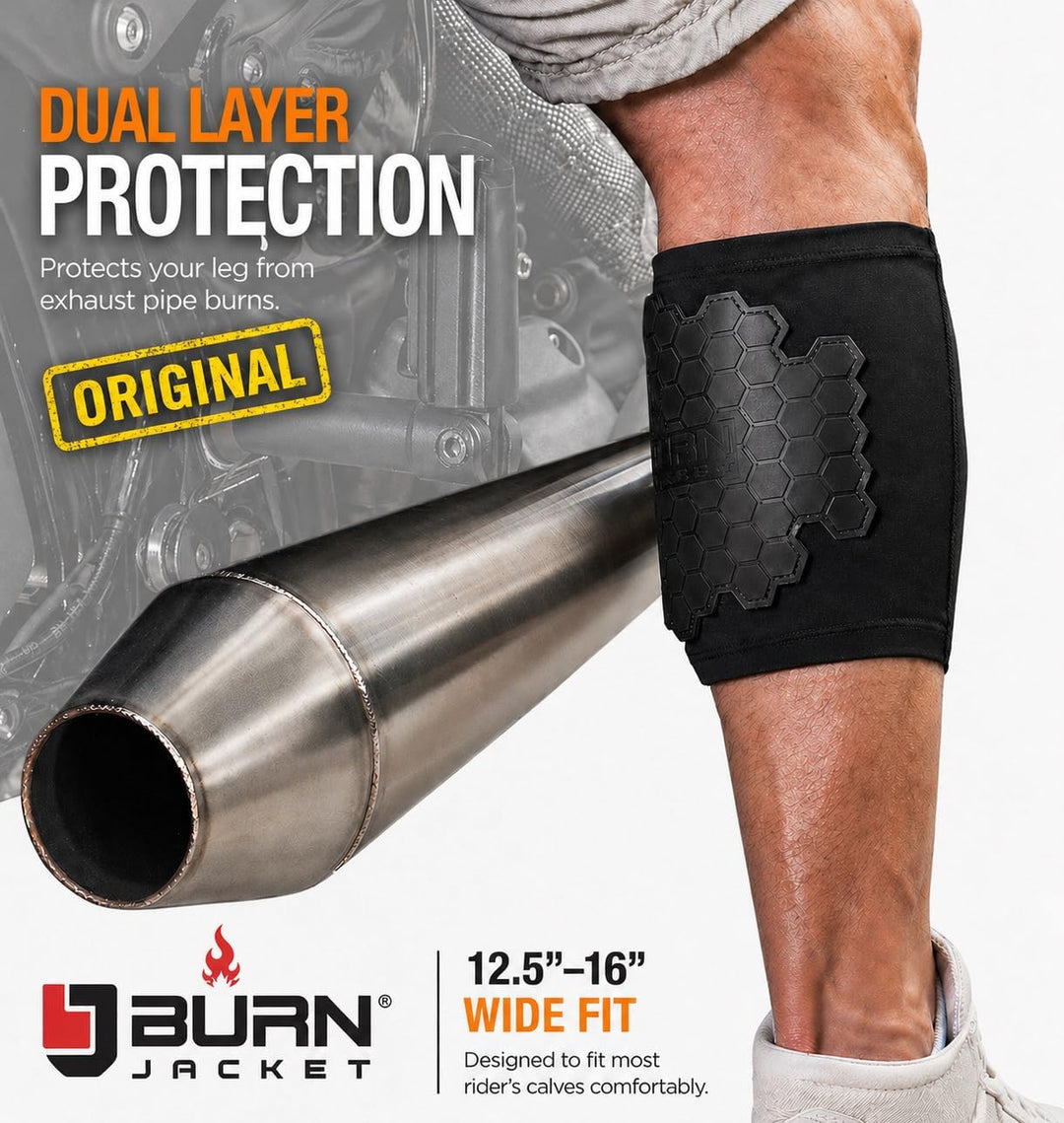 Burn Jacket Motorrad Auspuffrohr Verbrennung Schutzhülle Beinschutz, Schwarz 12.5 - 16.5 inches, 12.
