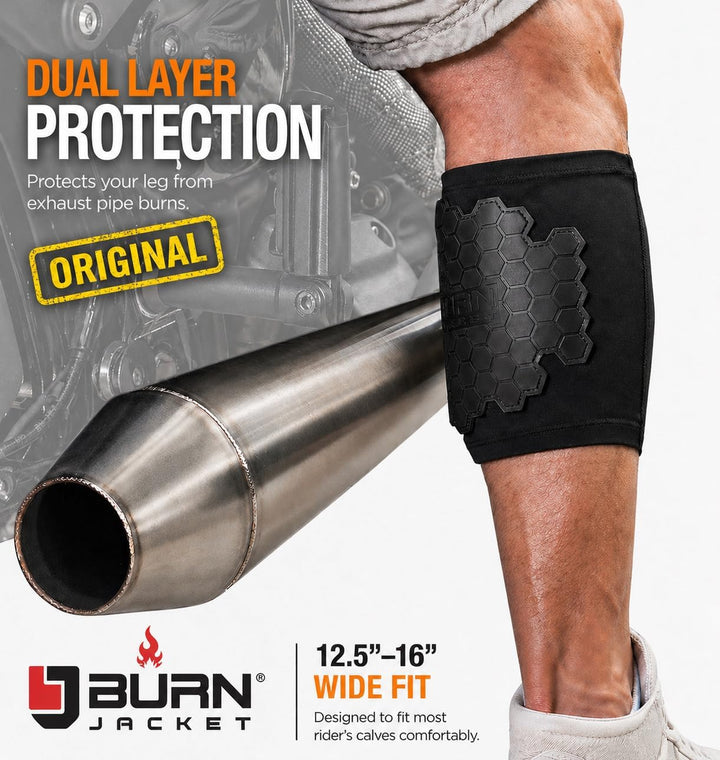 Burn Jacket Motorrad Auspuffrohr Verbrennung Schutzhülle Beinschutz, Schwarz 12.5 - 16.5 inches, 12.