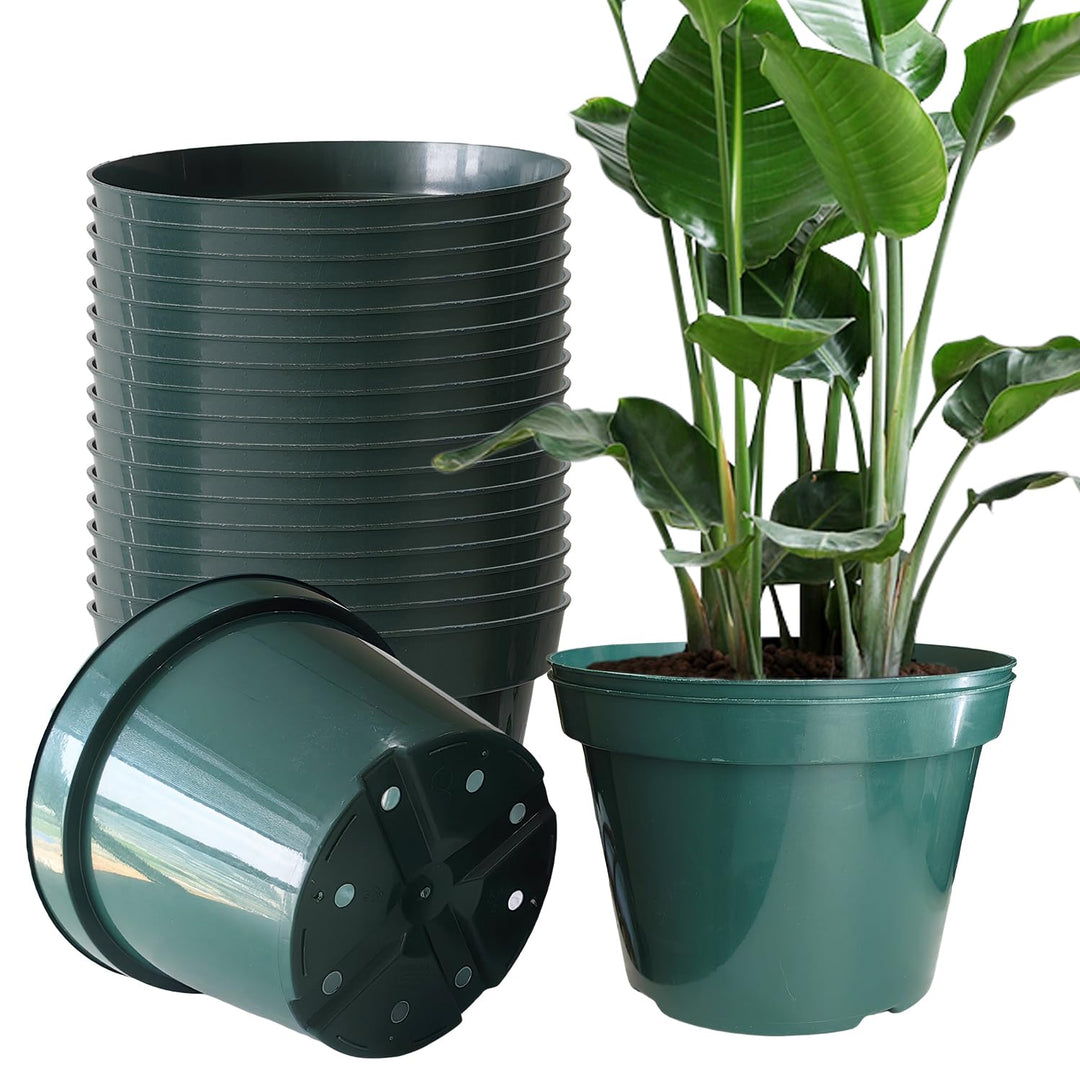 Pflanzentöpfe 20pcs 20cm Kunststoff-Pflanzentöpfe Stabiler runder Blumentopf für Anbau und Aussaat d