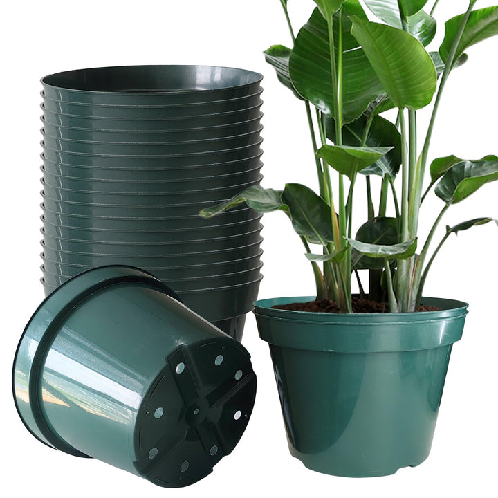 Pflanzentöpfe 20pcs 20cm Kunststoff-Pflanzentöpfe Stabiler runder Blumentopf für Anbau und Aussaat d