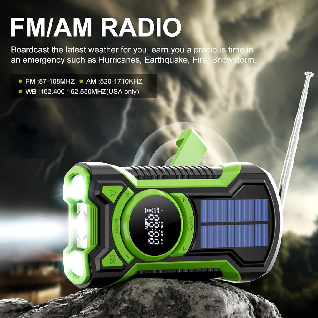 Solar Kurbel Notfall Radio mit Handkurbel, Gemmac 5000mAh Batterie Kurbelradio mit Bluetooth-Lautspr