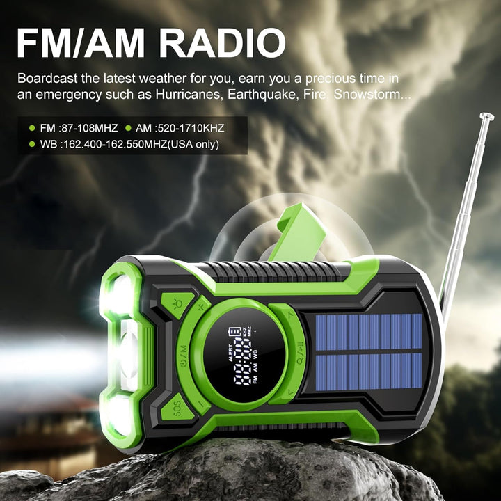 Solar Kurbel Notfall Radio mit Handkurbel, Gemmac 5000mAh Batterie Kurbelradio mit Bluetooth-Lautspr