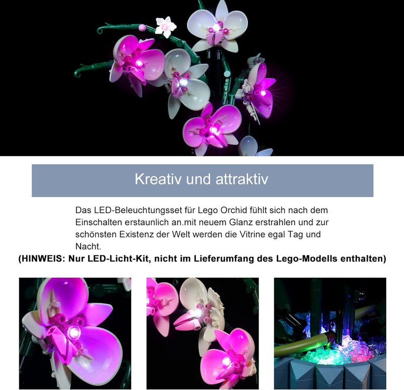 BrickBling Licht-Set Für Lego Orchidee Dekorations-LED-Licht-Set für Lego 10311 Orchidee Botanical C