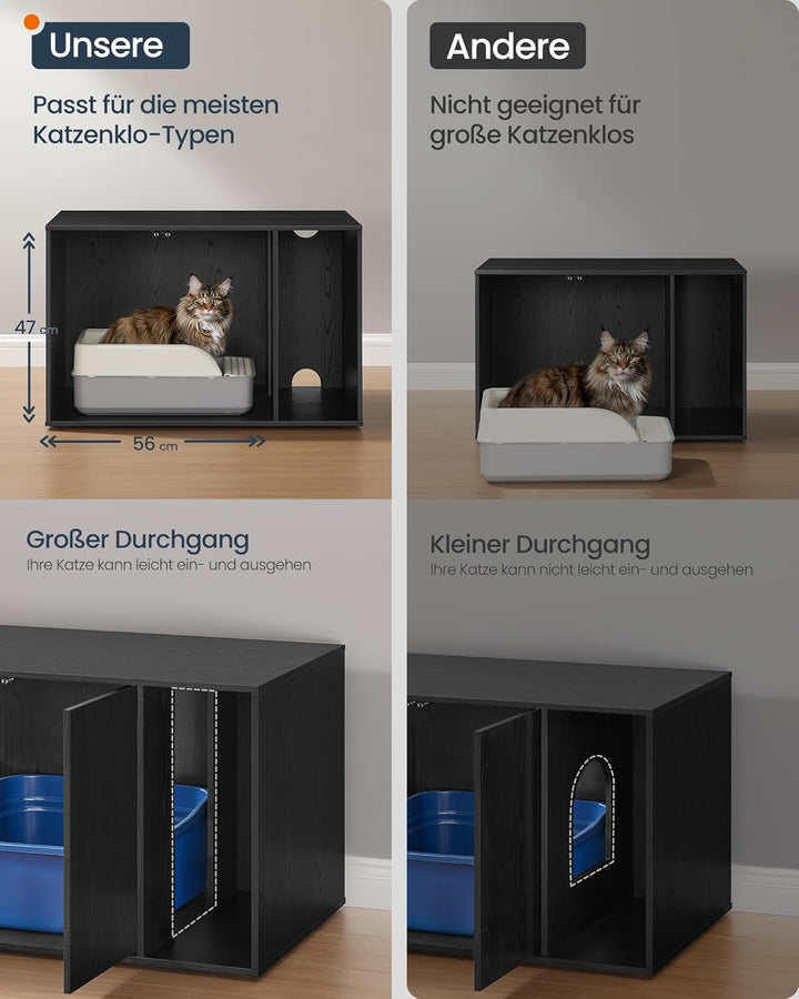 SONGMICS HOME Katzenklo Schrank, superschnelle werkzeuglose Montage, Toolless-Technologie, Katzenhau