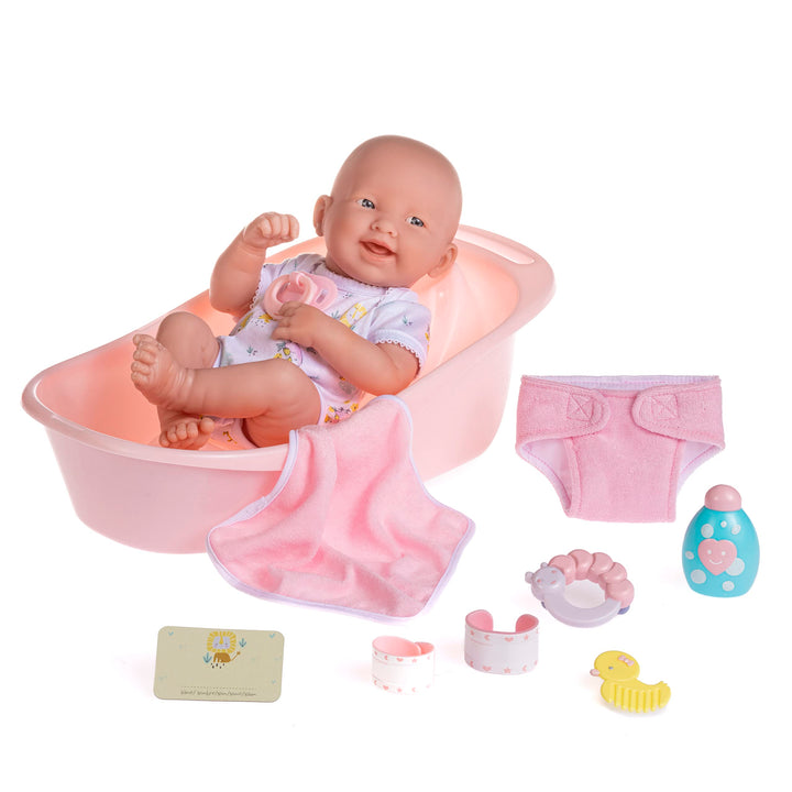 JC Toys 18570 - Puppe Newborn+Bad, 36 cm