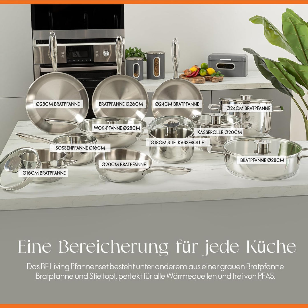 Classique Bratpfanne - Ø 24 & 28 cm - Pfannenset Induktion - Antihaft-beschichtung - Geeignet für al
