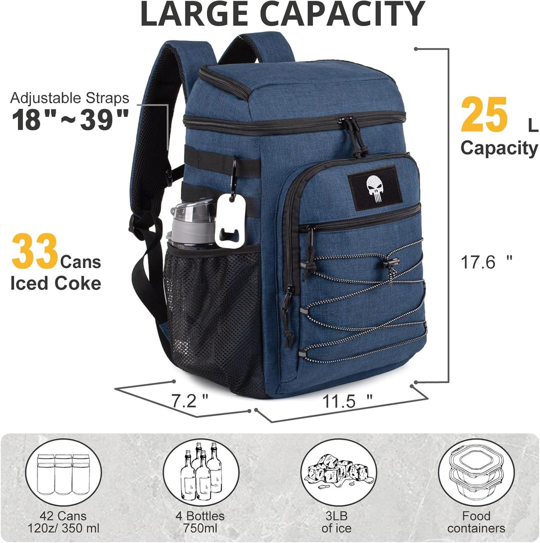 Taktischer Kühlrucksack – 25L Isolierter Rucksack, Auslaufsicher & Robust – Grosser Lunch-Rucksack,