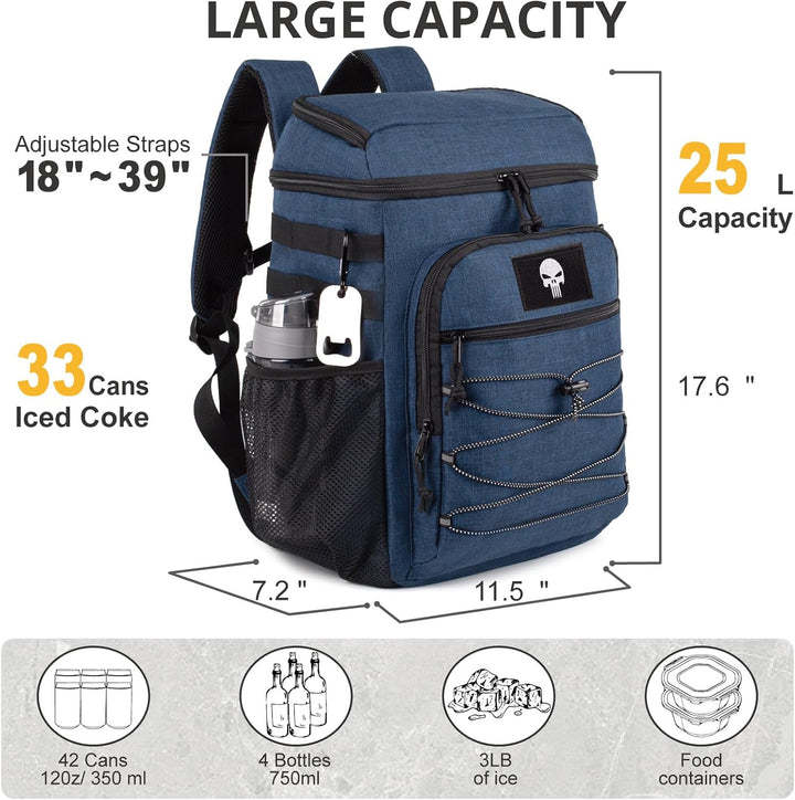 Taktischer Kühlrucksack – 25L Isolierter Rucksack, Auslaufsicher & Robust – Grosser Lunch-Rucksack,