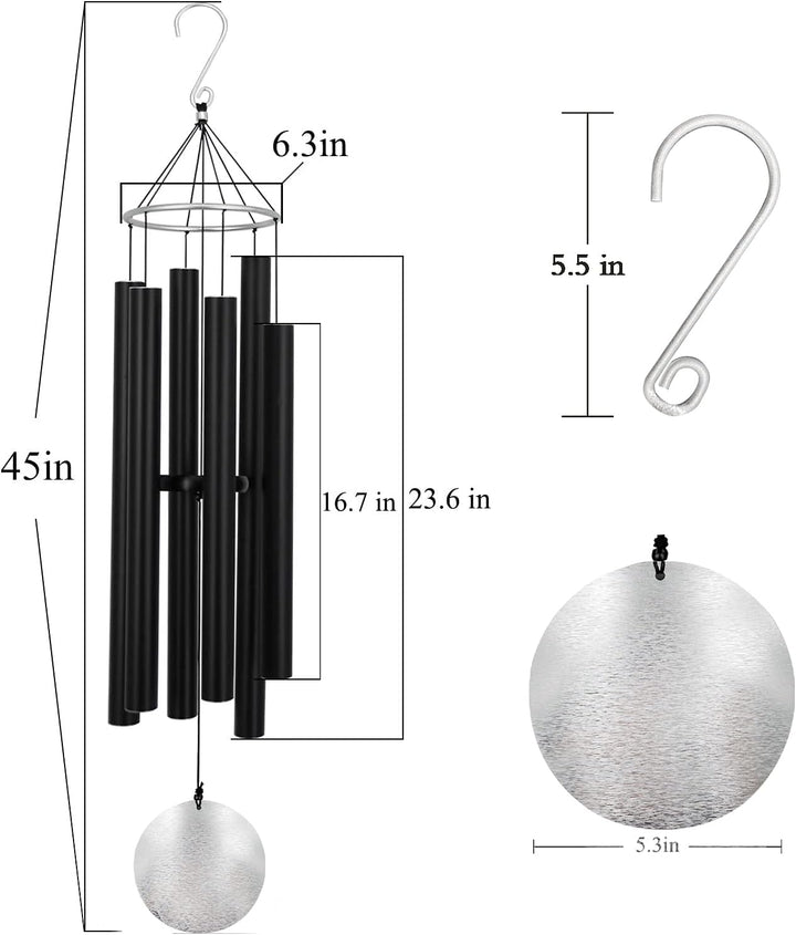 RSTTY Windspiel für den Aussenbereich, grosser tiefer Ton, grosses Windspiel, erstaunliche Anmutung,