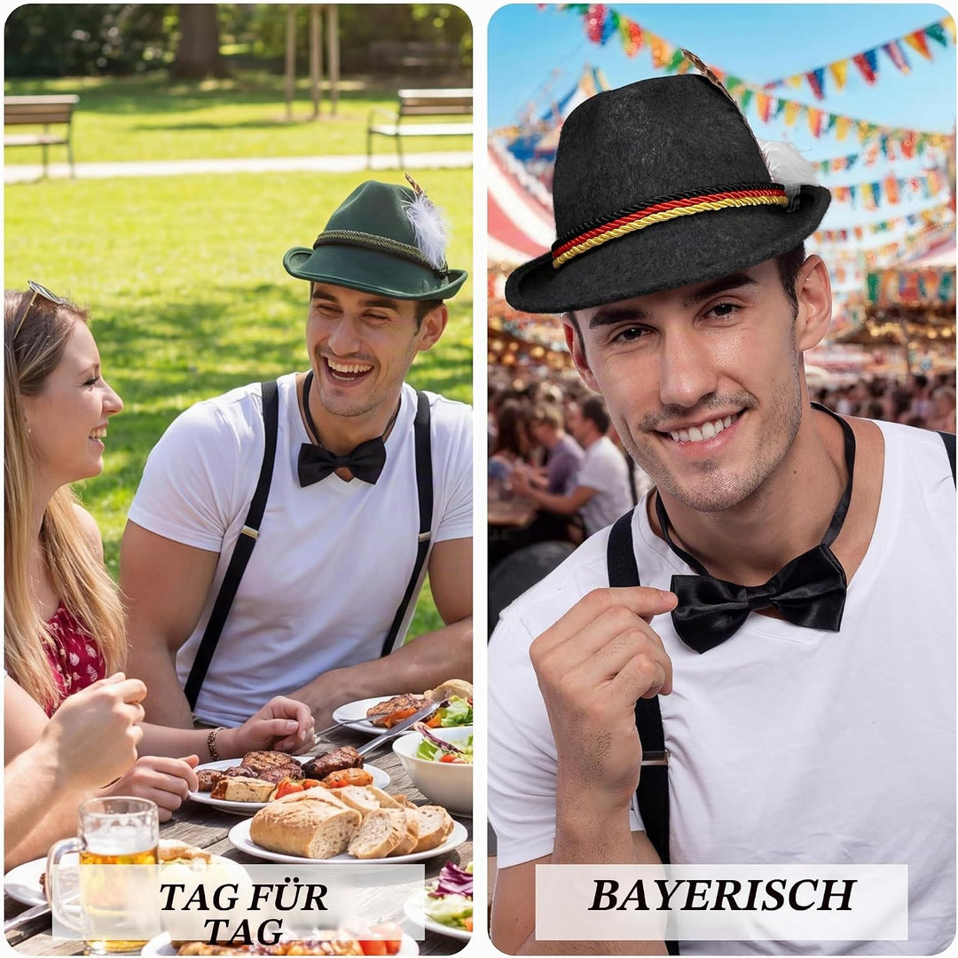 Spooktacular Creations 2 German Alpine Hats Costume Accessories, Retro Bavaria Traditional Hat Felt