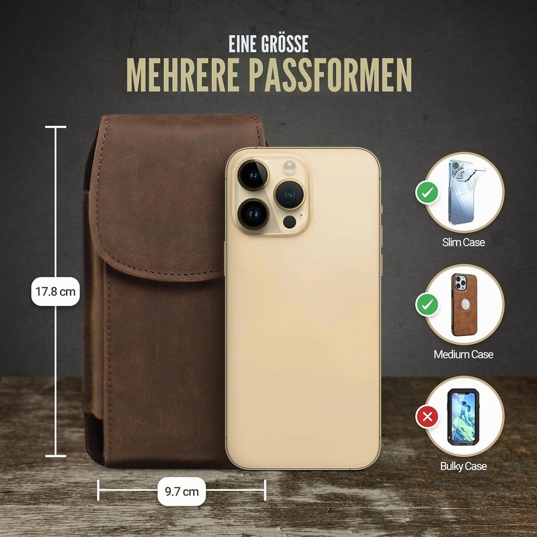 Hengwin Leder Handy Holster Fall Taille Gürtel Tasche für iPhone 17 Pro Max/16Plus iPhone 16 15 14 1