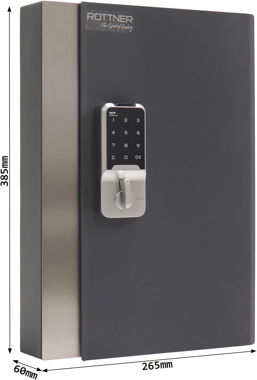 Rottner Schlüsselschrank Key Home 24 Elektronikschloss anthrazit, Klein