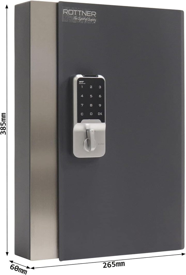 Rottner Schlüsselschrank Key Home 24 Elektronikschloss anthrazit, Klein