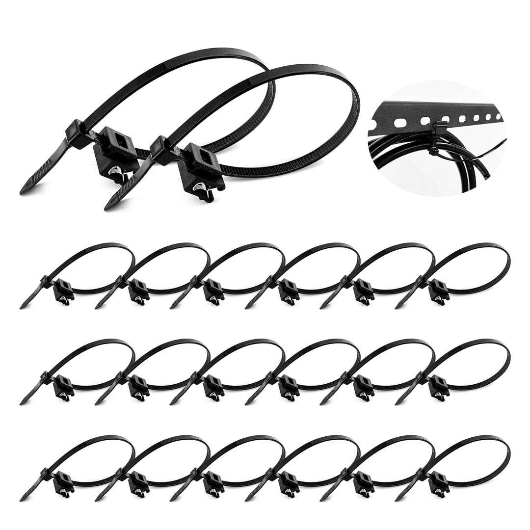 Kabelbinder mit Clip Kabelbinderhalter - 20X PV Kabelbinder UV Beständig mit Clip, Kabelbinder mit R
