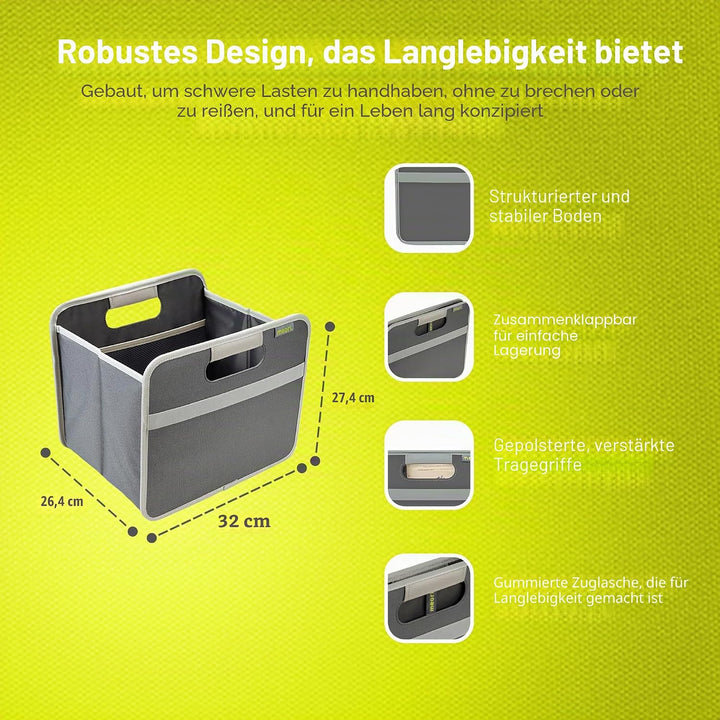 meori Aufbewahrungsbox faltbar Traglast 30 kg - 32 x 26,5 x 27,5 cm Grösse S - Granite Grey Granit G