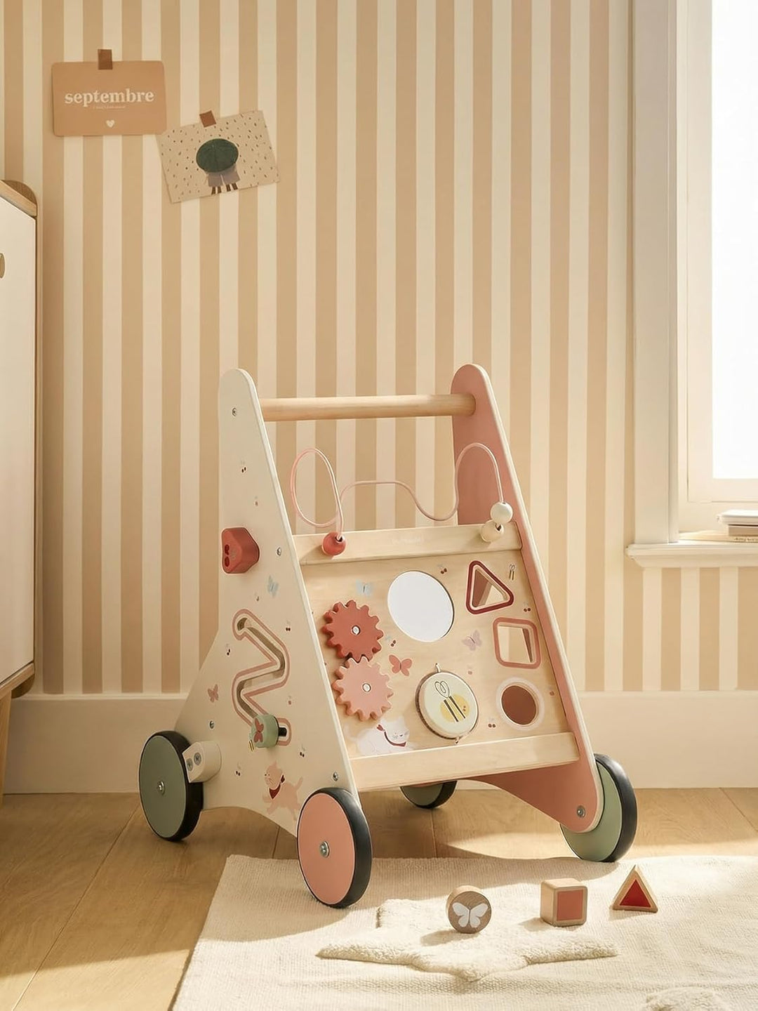 VERTBAUDET FSC Cherry TU Walkwagen mit Holzbremsen kirsche, kirsche