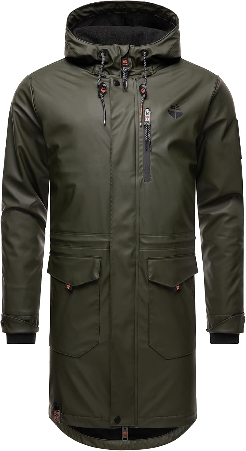 STONE HARBOUR Warmer Regenponcho gefütterter Regenmantel wasserdicht mit innenliegendem Tragegurt un