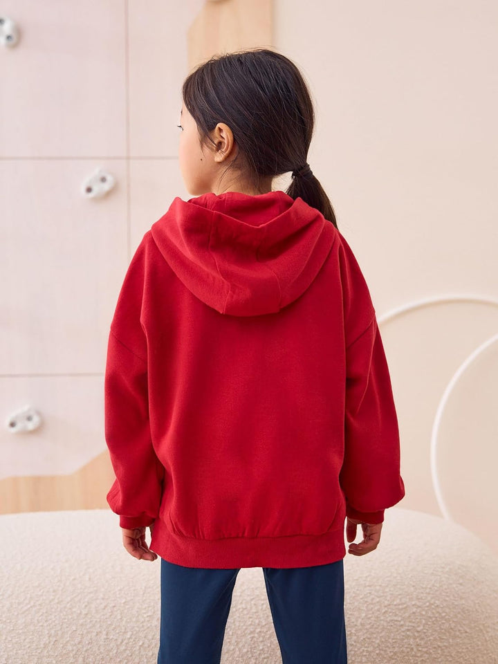 NEXT Mädchen Sportliche Kapuzenjacke mit hohem Baumwollanteil 134 Rot, 134 Rot
