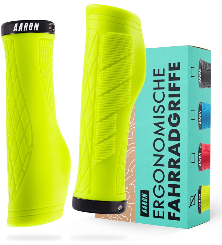 AARON Fit Fahrradgriffe mit dämpfender Auflagefläche - ergonomische Lenkergriffe aus rutschfestem Gu