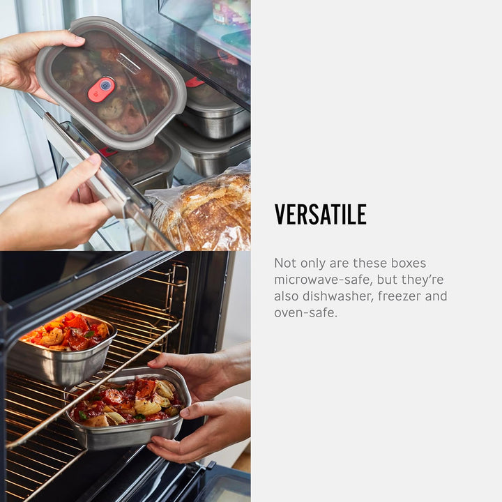 BLACK + BLUM - Lunchbox - Mikrowellengeeignete Edelstahl-Lunchbox ohne Kunststoff mit auslaufsichere