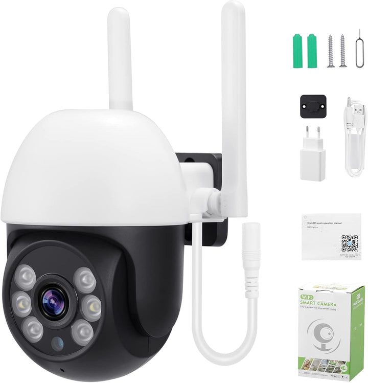 LEUTED 2 Stück 2K Überwachungskamera Aussen WLAN 5GHz/2,4GHz Kamera Überwachung, Outdoor Kamera mit