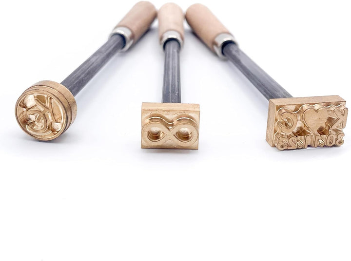 Brandstempel mini verschiedene Motive - Motiv Stern ca. 15 x 15 mm inkl. Handgriff und Feuerzeug, St