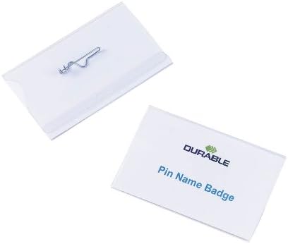 Durable Namensschild mit Nadel, 54 x 90 mm, transparent, Packung à 50 Stück, 800419 54 x 90 mm Welle