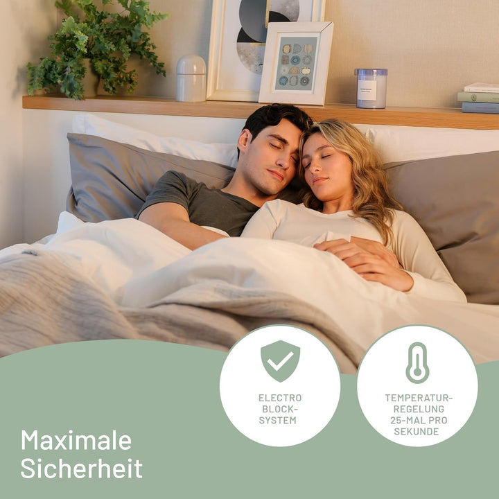Imetec Adapto Recreo | Wärmeunterbett 150 x 160 cm, Schnellheizung, Konstante und individuelle Tempe