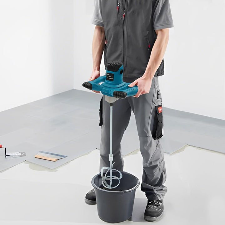 Quirl Mörtelrührer mit 6 Geschwindigkeiten, 1400W Elektro-Betonrührer bis 1200 U/min &amp; Rührwerk für
