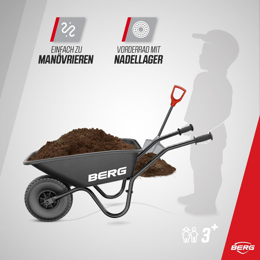 Berg Dempy Schwarz Schubkarre, Jungen und Mädchen, Gartenwagen Legierter Stahl, Spielzeug für Kinder