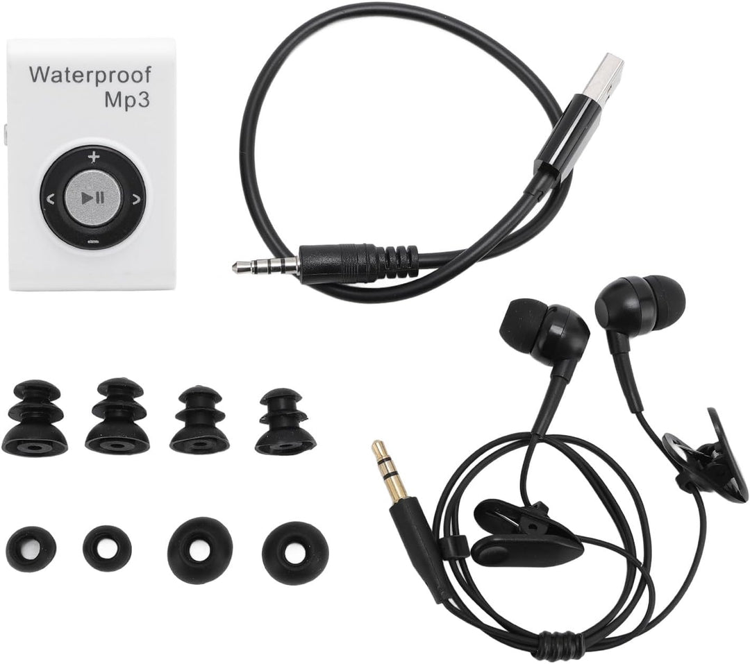 IPX8 wasserdichte MP3 -Player, Musikplayer mit Rückenclip, Eingebaut in 8 GB Speicher, Unterwasser -
